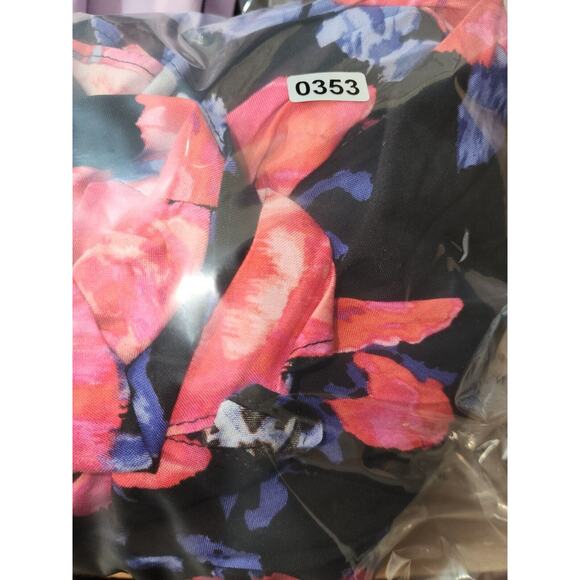 Suite 7 Dress 14w Womens Pink Ruched Wrap Cap Sleeve Cap Sleeve Formal Ruffle - Picture 13 of 13